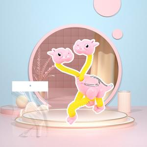 Glow & Extend Tube Toy - Dual-Head Stretchy Sensory Fidget with Car Mount Base (6 Colors)