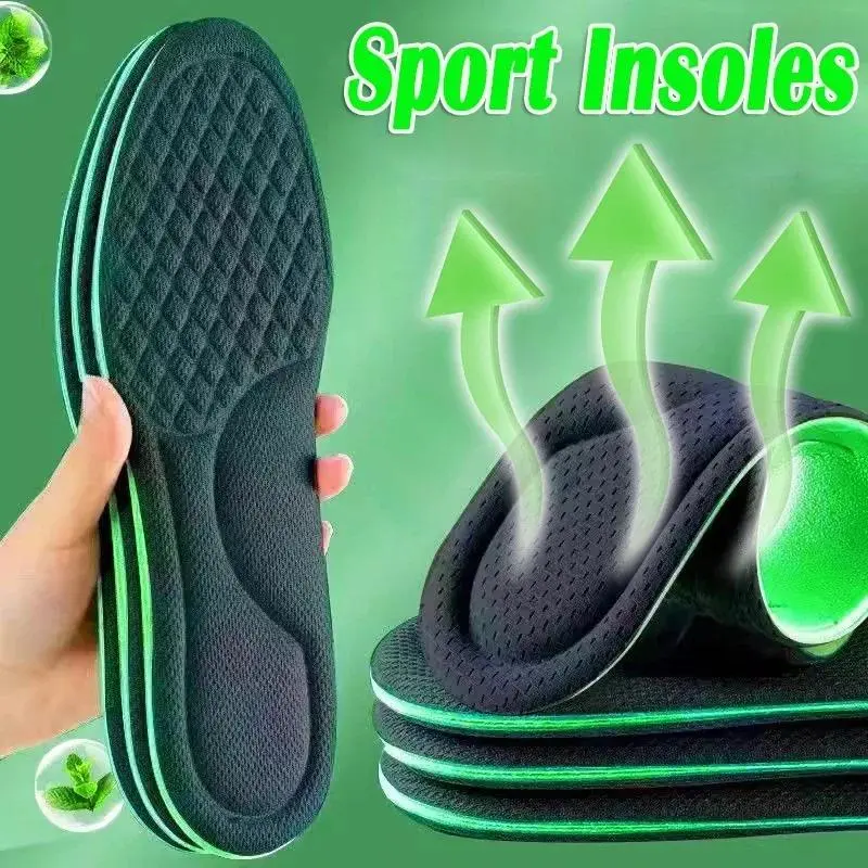 Nano Memory Foam Insoles for Shoes Men Women Absorb-Sweat Sport Insole Lightweight Breathable Shoe Sole Running