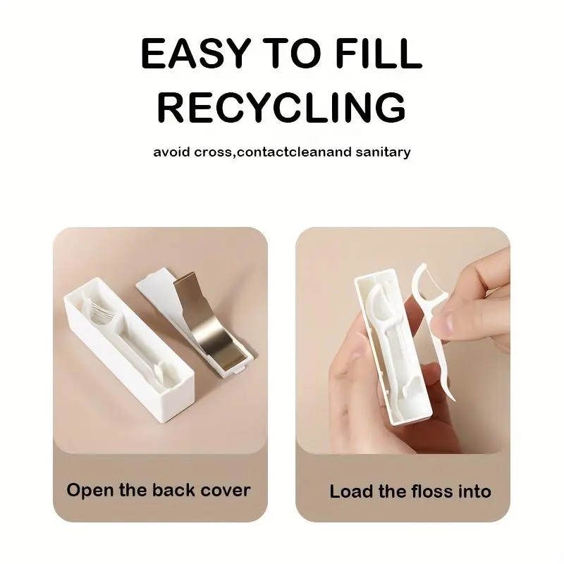 Portable Automatic Floss Stick, 1 Count Portable Floss Box with 9 Counts Floss Stick, Oral Care Tool for Home & Travel 2