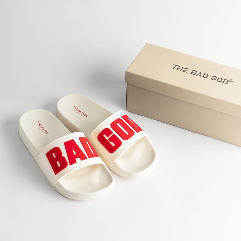 Dép quai ngang slipper The Bad God Artemis trắng đỏ fullbox X05 White Red