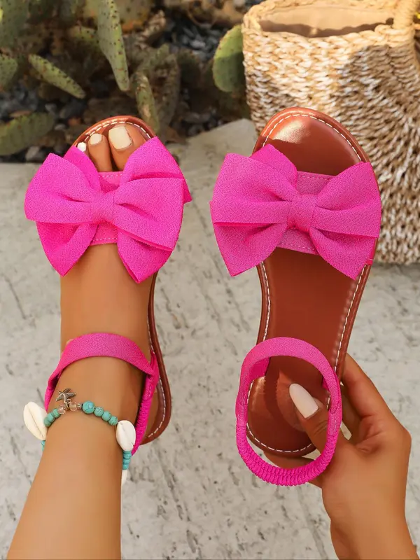 Women's Fashionable Butterfly Decorated Slingback Sandals, Casual Boho Style Flat Sandals for Summer, Lightweight Breathable Comfortable Shoes for Daily Wear, Girl 0