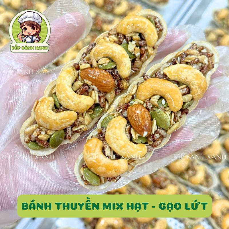1KG Bánh thuyền mix hạt - gạo lứt giòn - không đường. Bánh xếp hạt đẹp, ăn…