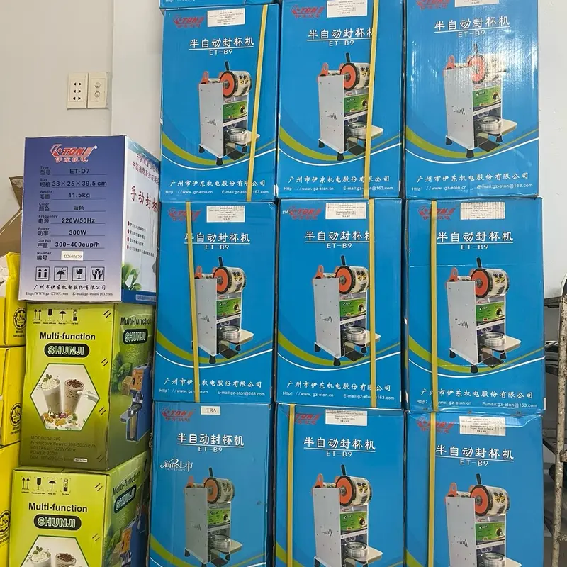 Máy ép miệng ly tự động cuốn màng Eton B9 5