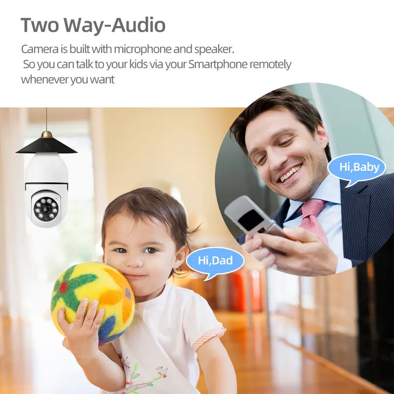 Camera giám sát CCTV, Camera 360, V360 pro, Âm thanh một nửa, Theo dõi tự động, Hỗ trợ màn hình trẻ Em Bé, Tầm nhìn ban đêm đầy màu sắc camera  ko  dùng  wifi camara 1
