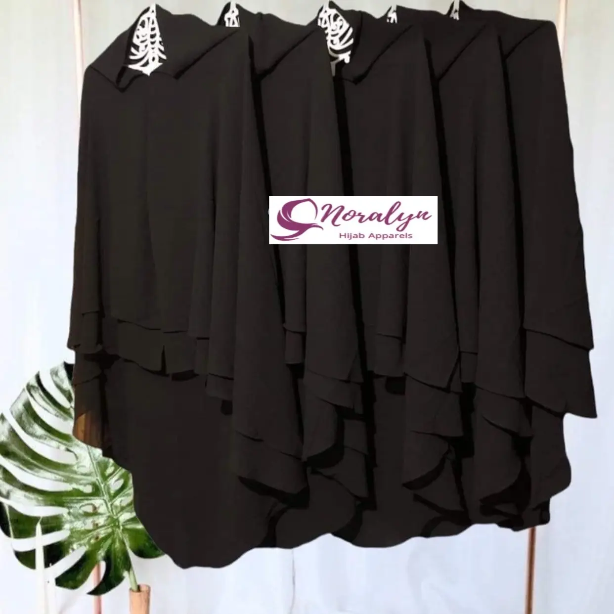 BLACK SYARI HIJAB 2 LAYER