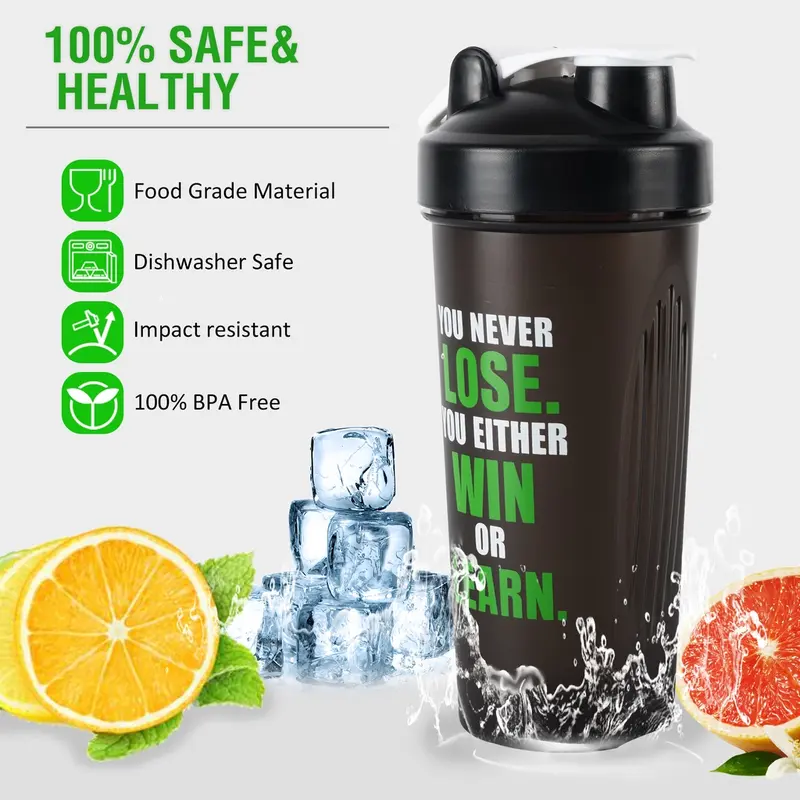 Chai Lắc Protein, Dung Tích 600ml, Dung Dịch Hỗn Hợp, A-Độc Tồn Phenol, Không Rò Rỉ, Cốc Nước Máy Xay Sinh Tố, 20 Oz, Thích Hợp Cho Thể Thao, Phòng Tập Gym Thể Dục Và Thể Dục Sport 0