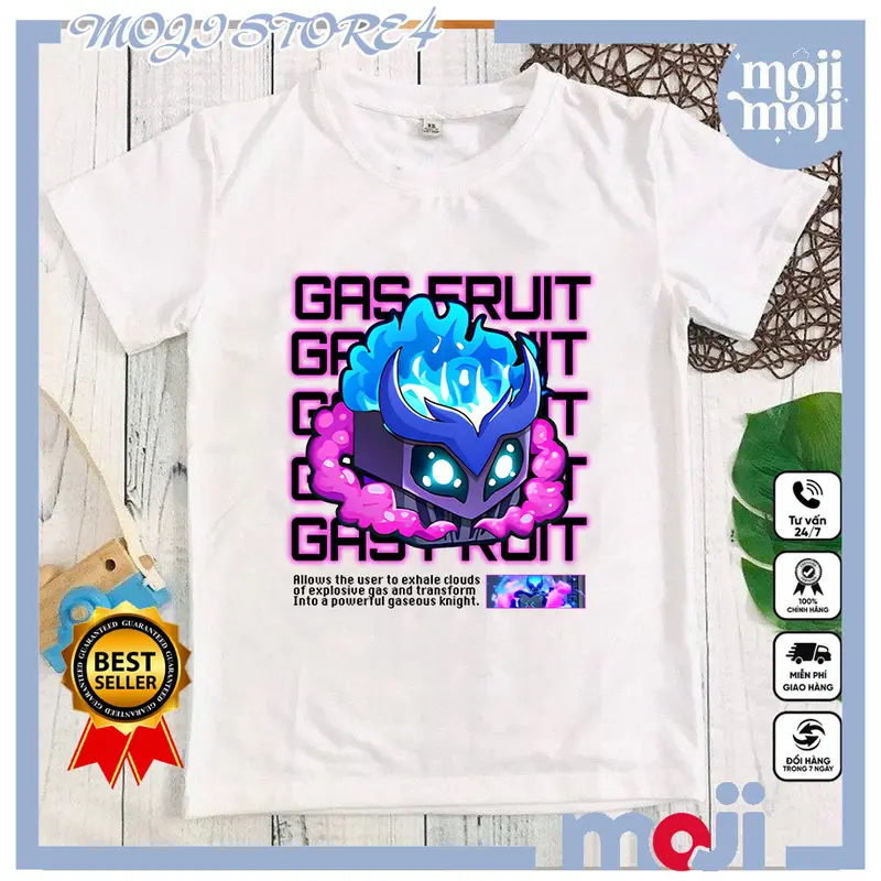 Áo Thun Trái Gas fruit Blox Fruits Màu Đen Trắng unisex cực đẹp 1