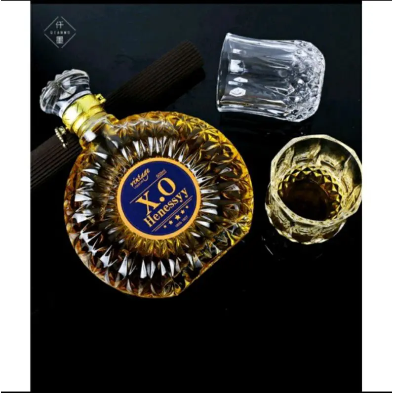 [ VIPShop ] Vỏ Bình Thủy Tinh XO Tròn đựnġ Rượu 500ml, Chai đựnġ rượu XO, Hàng Loại 1, CTT-08 1