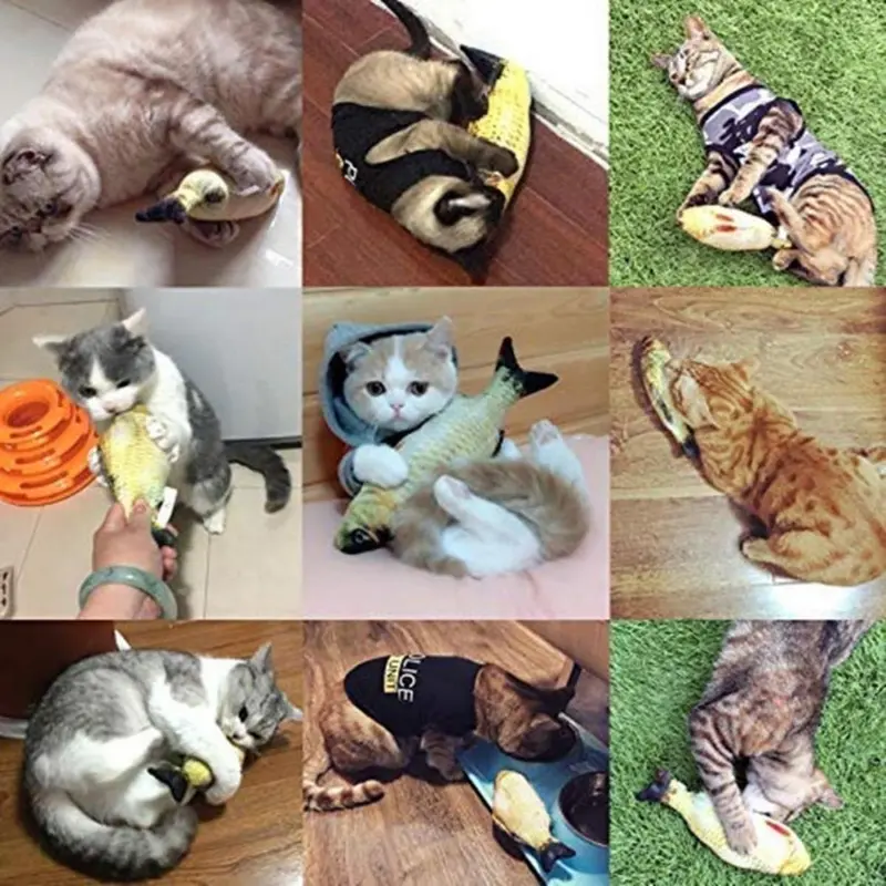 Mainan Kucing/Ikan Mewah/Boneka Ikan Catnip Bergerak Simulasi/Mainan Kucing USB Elektrik 5