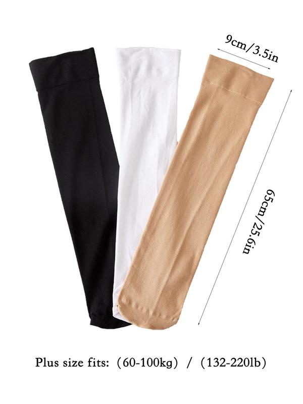Women's Plus Size Solid Over The Knee Socks, 1 Pair Casual Comfy Breathable Socks for Daily Outdoor Wear, Ladies Socks for All Seasons 4