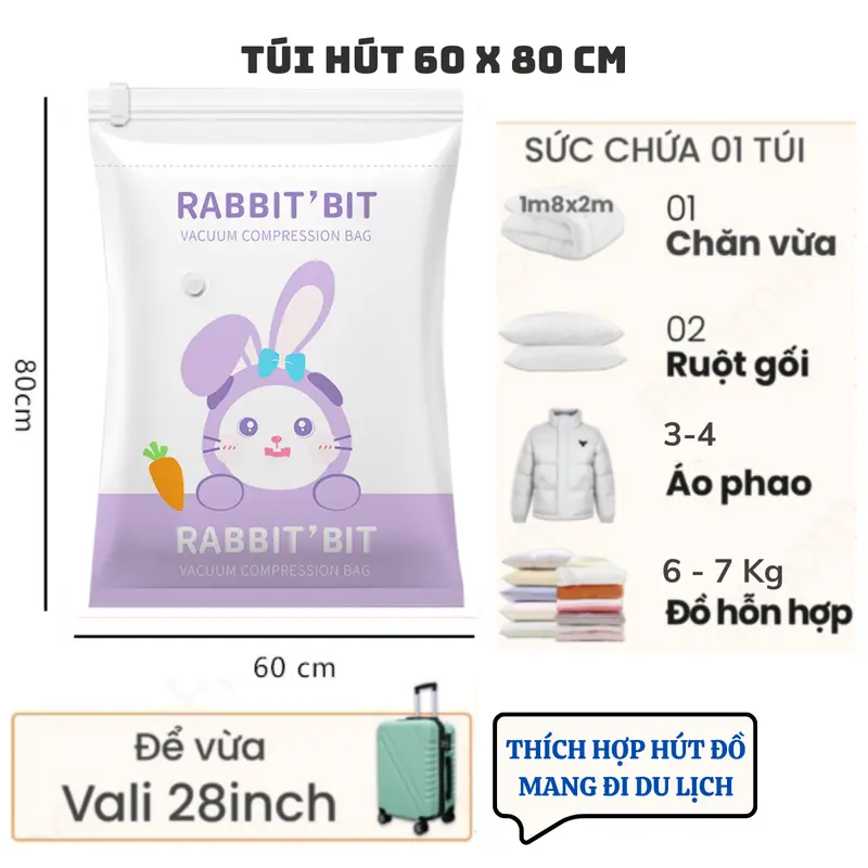 Túi Hút Chân Không Quần Áo, Túi Đựng Quần Áo Chăn Gối Hút Chân Không 4