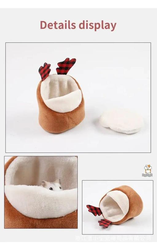 Product Introduction of Soft Plush Winter Warm Cute Hamster Cotton House Small Animal Nest Guinea Pig Squirrel Mice Rat Sleepping Bed Keep Warm Nest 6