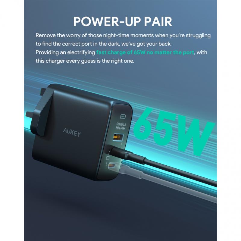PA-B6T Omnia II 3-Port 65W PD Super Fast Charging PPS GaN Laptop Wall Charger 1