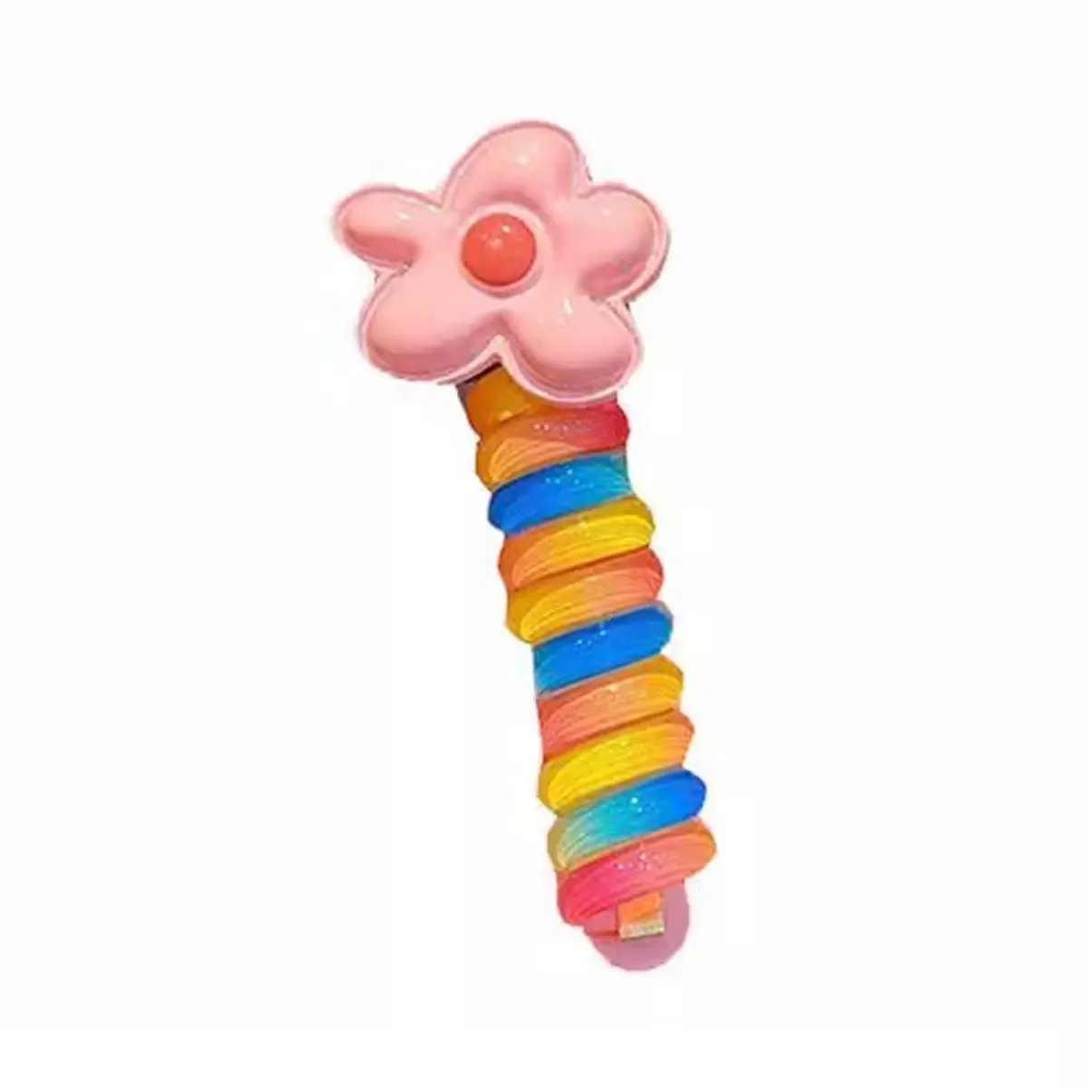 New creative children's curling phone line hair band girls braided hair artifact high elastic sunflower rubber band high ponytail headband