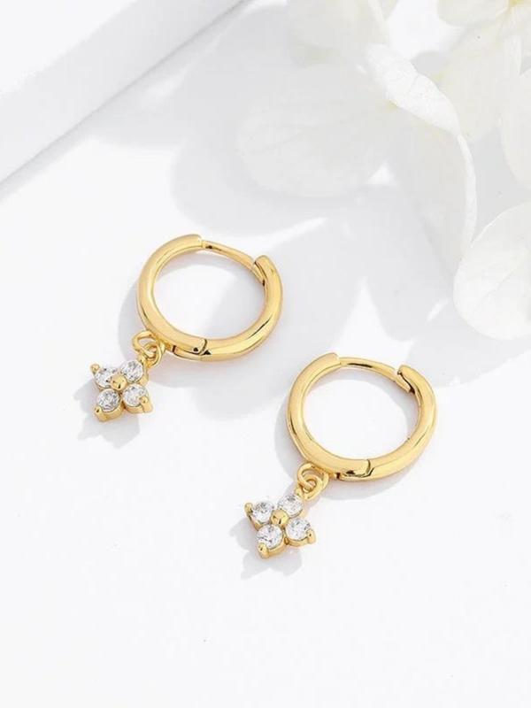 1 Pair Women's Elegant Rhinestone Star Dangle Earrings, Exquisite Trendy Dangle Earrings, Gorgeous Jewelry As Birthday Gift for Women 3
