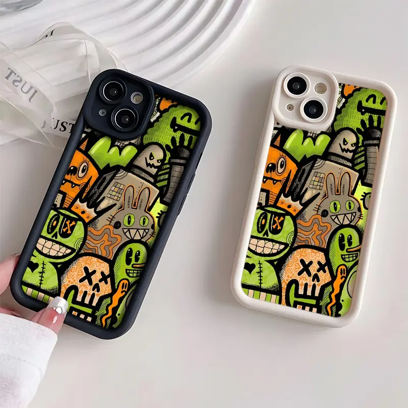 Softcase hitam aesthetic silikon for iphone 11 12 13 14 Plus 15 pro max 6 6s 7 8plus x xs xr xsmax unik dan lucu silicone casing hp TY15TK29SHHH
