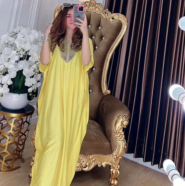 Kaftan Arabian RGB warna kuning