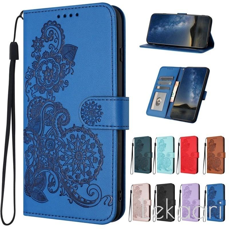 เคสฝาพับหนัง ลายดอกไม้ สำหรับ Realme Note 60, 60X, 50, Narzo 20 Pro, N65, N63, N55, N53, เคส กระเป๋า