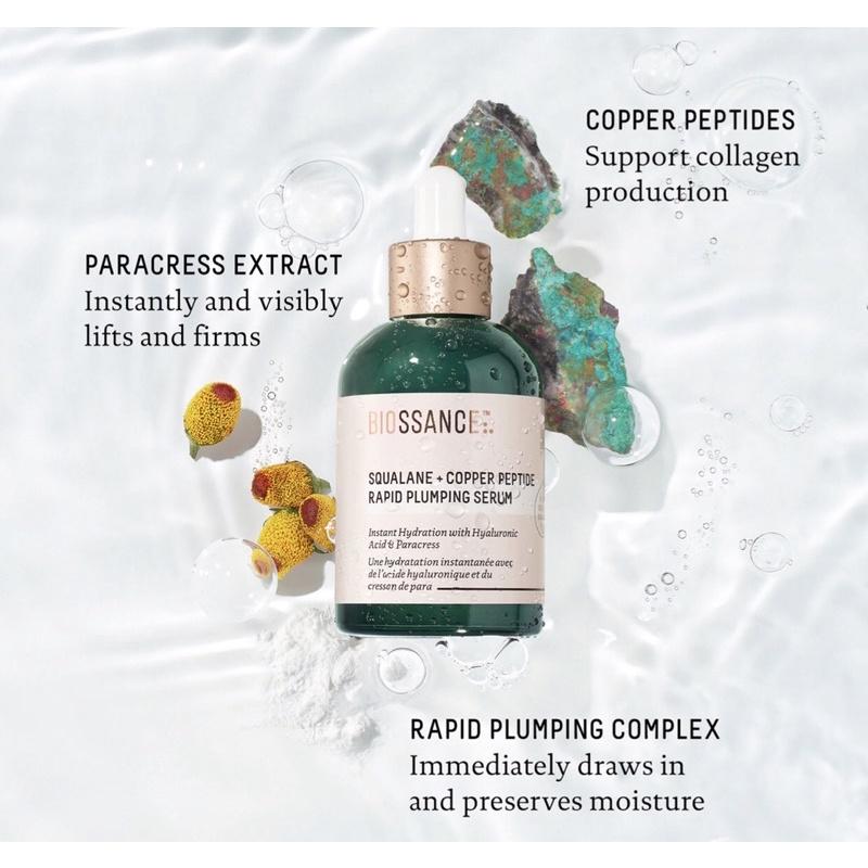 Product Introduction of 【Ready stock】 Biossance Squalane + Copper Peptide Rapid Plumping Serum 50ml//Squalane + Vitamin C Rose Firming Oil 30ML 4