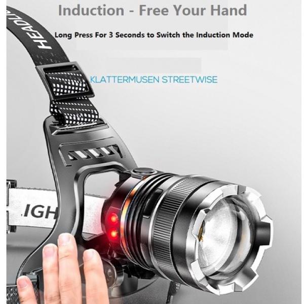 SmilingShark-Đèn Đội Đầu Ánh Sáng Vàng XHP70, Đèn Pin Led Sạc USB 18650, Cảm Biến Siêu Sáng, Đèn Pha Có Thể Thu Phóng Ngoài Trời, Đi Bộ Đường Dài, Cắm Trại, Đèn Sinh Tồn Khẩn Cấp Đa Chức Năng, K225 5