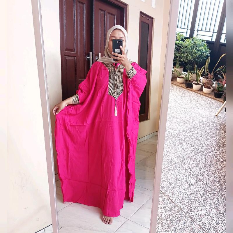 kaftan Alea/Kaftan Full Renda Muslim Wanita Rayon Panjang 2