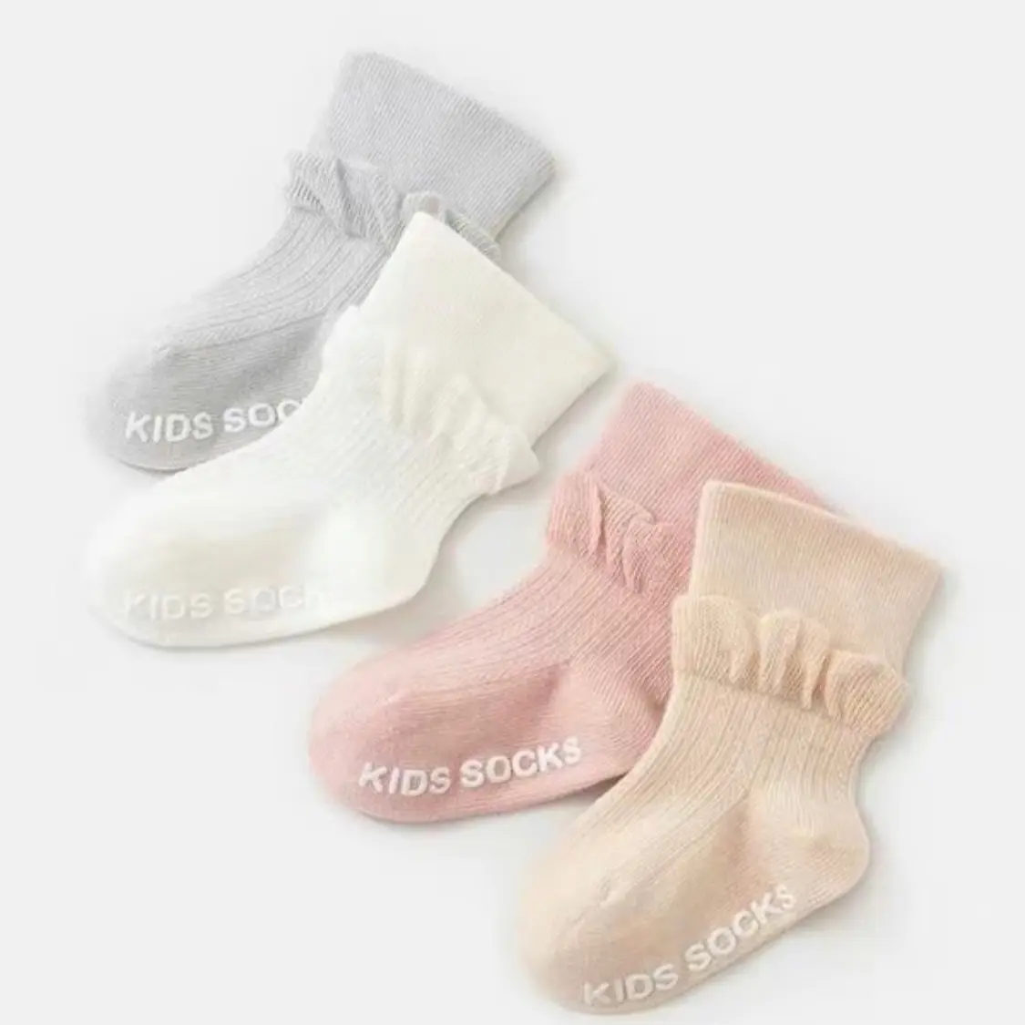 Bộ 5 đôi tất vớ sơ sinh cổ bèo nhún cho bé gái siêu xinh tất  lưới  cho  bé  sơ  sinh