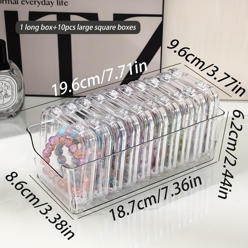 Bộ Sắp Xếp Trang Sức Acrylic Trong Suốt, 10 Cái, Có Thể Xếp Chồng, Hộp Trưng Bày Vòng Tay Có Nắp Đậy, Làm Bằng Nhựa, Trong Suốt, Chống Bụi, Thích Hợp Cho Hạt, Dây Đeo Tay Và Lắc Tay 2