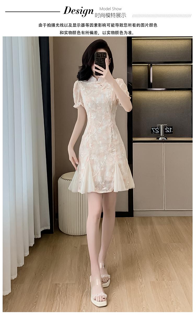Product Introduction of Improved Cheongsam Floral Dress for Women Summer 2025 New Elegant Fairy Dress for Daily Wear 11