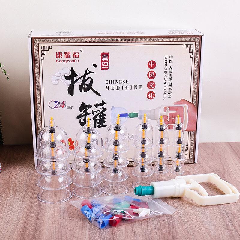 Bộ Giác Hơi Không Lửa 24 Cốc, Bộ Giác Hơi Chân Không 24 Ly Nhựa Cứng