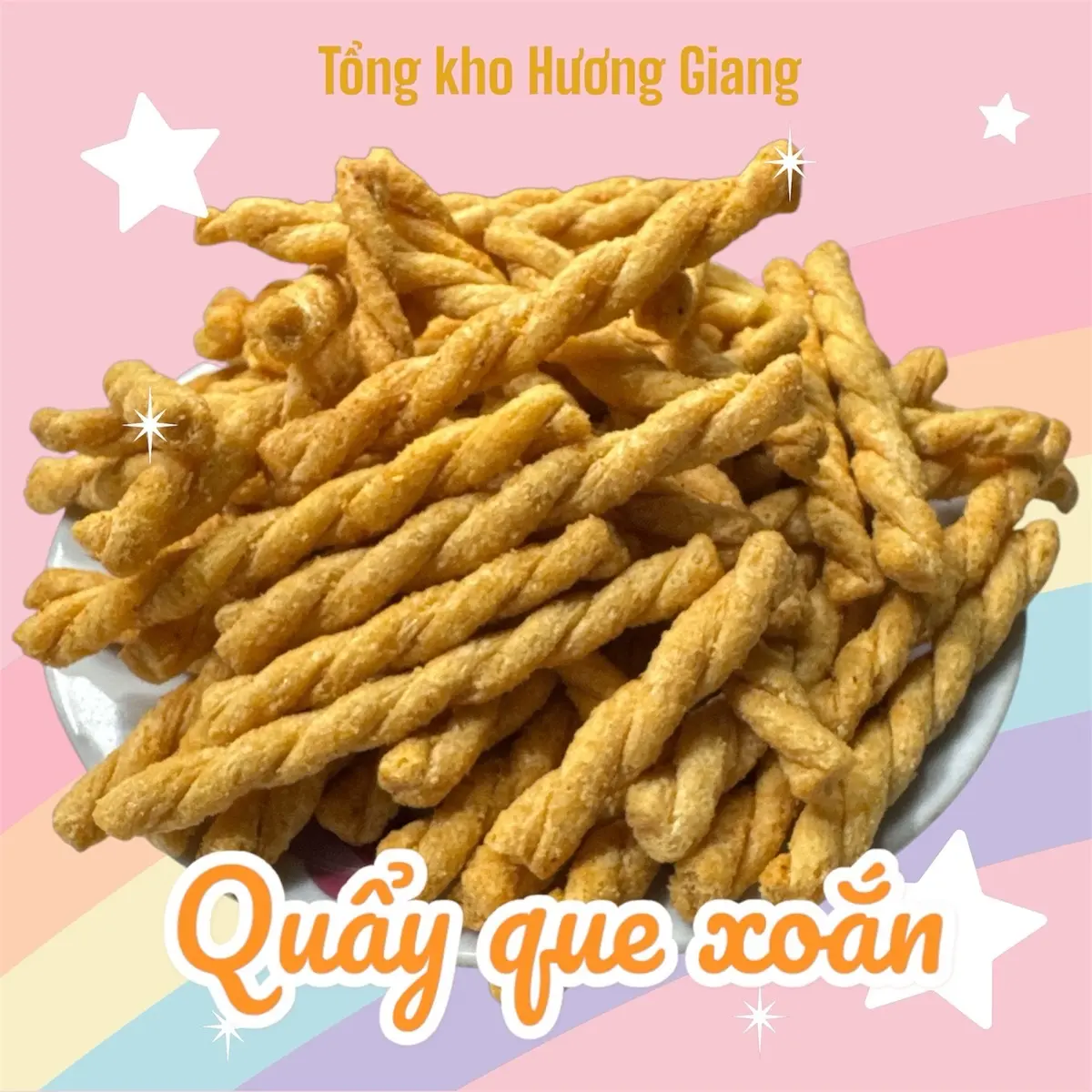 Snack quầy que xoắn giòn tan