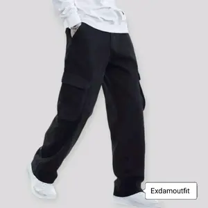 Cargo Panjang Jeans Pria Bahan tebal ada Saku Samping Santai Celana High