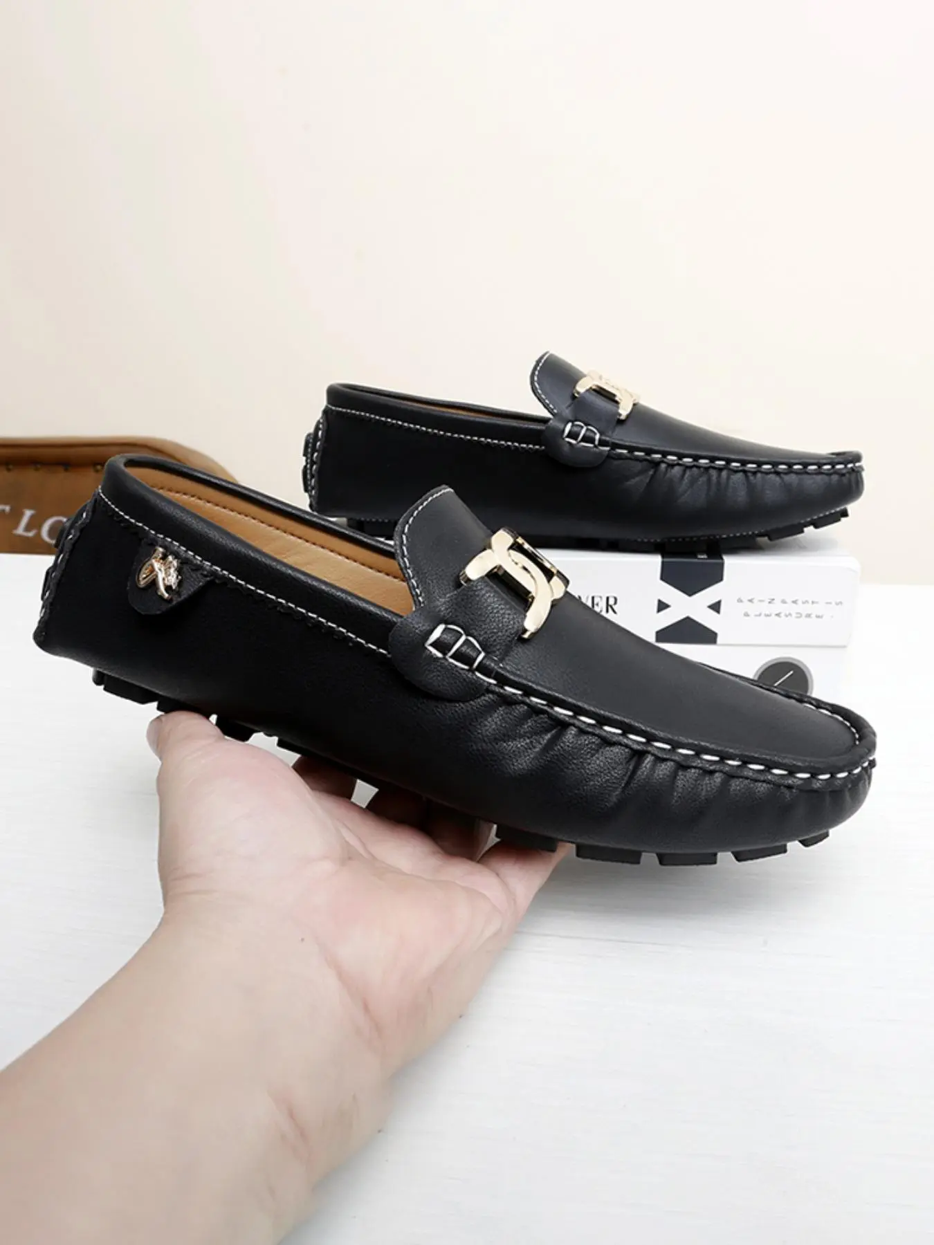 Men's Fashionable Plain Color Slip-on Loafers, Casual Comfortable Driving Shoes for Daily Wear, Lightweight Breathable Shoes for All Seasons, Boy