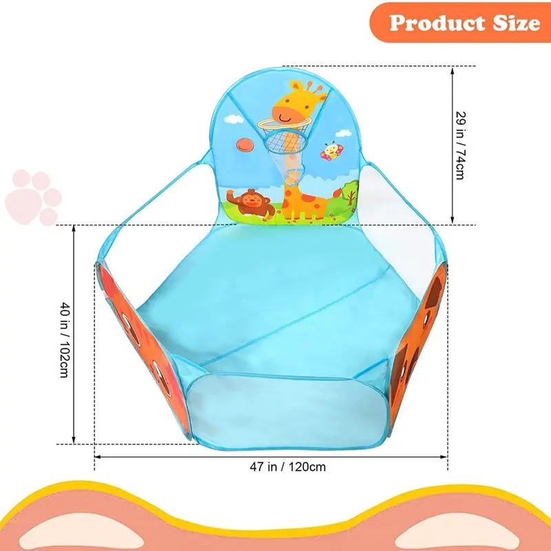 Pop Up Ball Pit, 1 Count Cute Cartoon Ball Pit Toy, Indoor & Outdoor Game Toy Without Ball 6