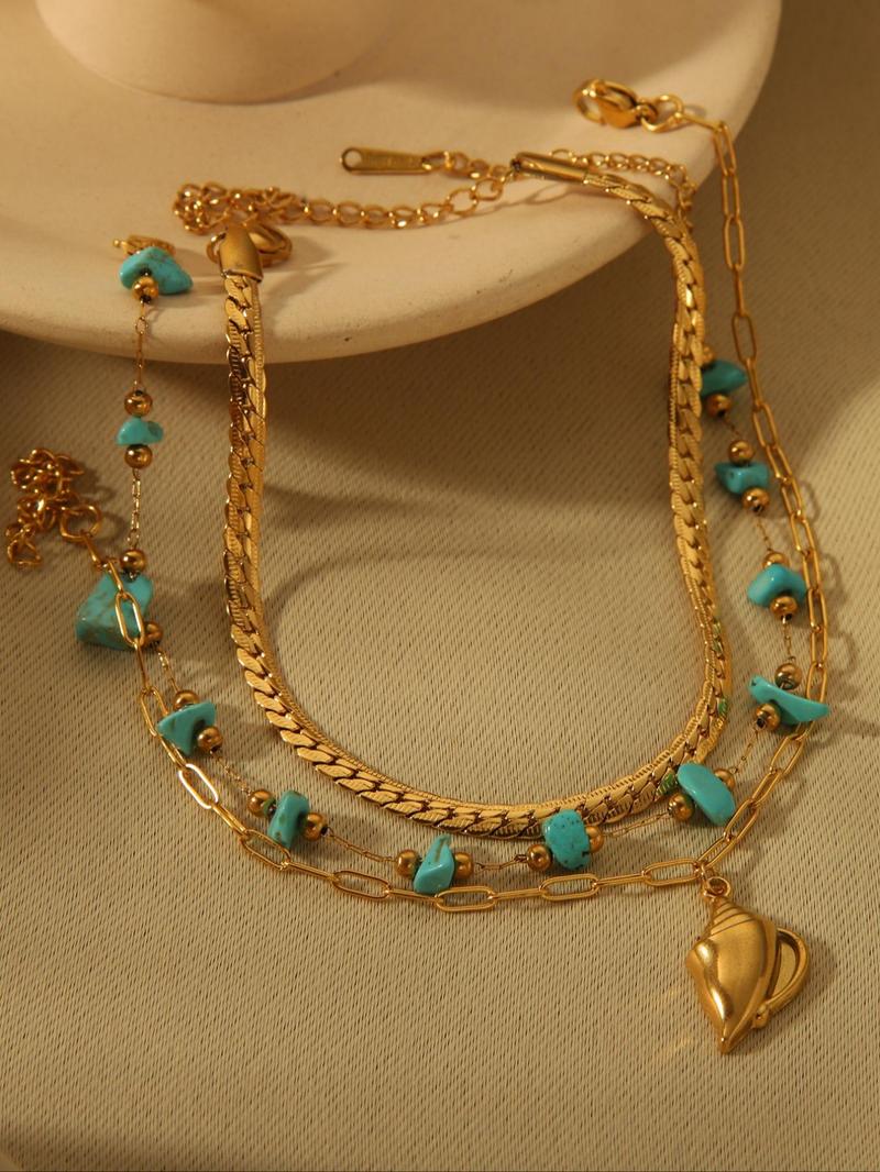 Product Introduction of Fashionable Turquoise Decor Anklet, Fashion Jewelry for Party, Daily Clothing Decor, Trendy All-match & Exquisite Jewelry for Birthday Gift 0