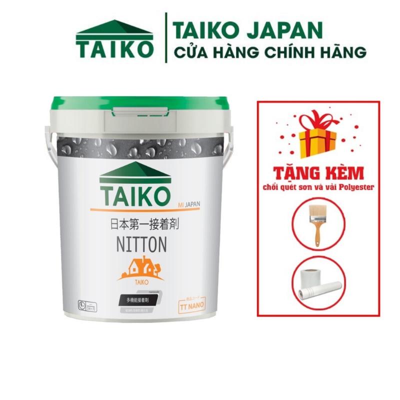 Keo Sơn Chống Thấm Sàn Mái TAIKO NITTON - Thùng 1 Lít - Tặng Kèm Vải Kết Cấu