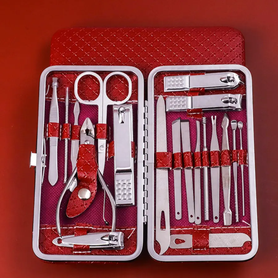 19 Pcs Set Gunting Kuku Dan Pinset Bahan Stainless Steel KL22