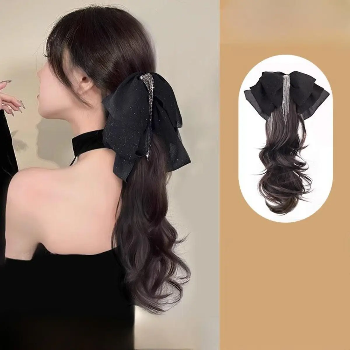 Rambut Palsu Ekor Kuda, untuk Wanita, Panjang 45cm, Rambut Palsu Rambut ...