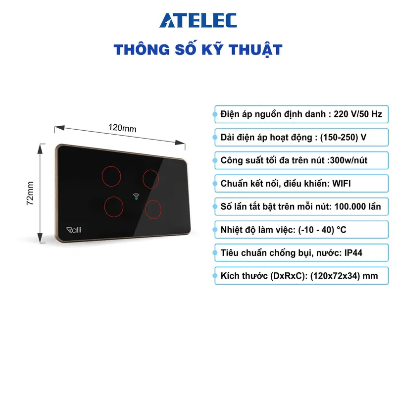 (2) Công Tắc Cảm Ứng Chữ Nhật Wifi Thông Minh ATELEC 1-2-3-4 Nút - Điều Khiển Từ Xa qua APP, Thiết Lập Hẹn Giờ - Bảo Hành 1 Năm 7