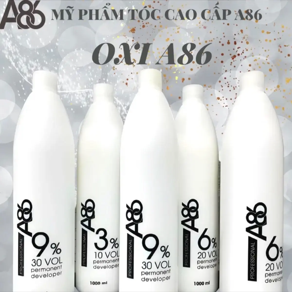 Oxy trợ nhuộm bạc hà A86 1000ml mùi bạc hà giúp  nâng tông tóc.và làm mượt  tóc.oxi không rát, Không chứa silicon.hỗ trợ nhuộm Bền màu,chống hư tổn không làm ảnh hưởng phá hại tóc về sau,Oxi pha kèm mau nhuộm ,hỗ trợ  Hữu cơcân bằng và nâng sáng tông tóc