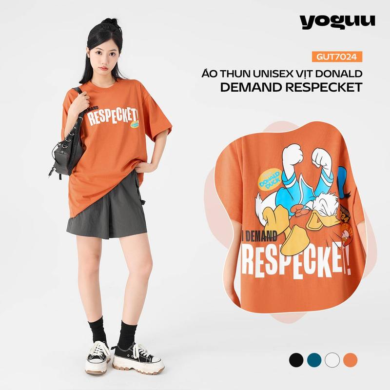 [SALE 80%] YODY Áo Thun Unisex Yoguu Vịt Donald Demand Respecket GUT7024