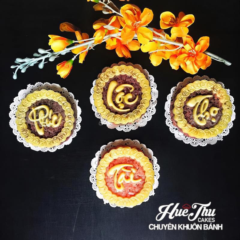 Khuôn rau câu, nhấn xôi Phúc Lộc Thọ Tài (vỉ 4 khuôn) làm bánh rau câu, ép xôi