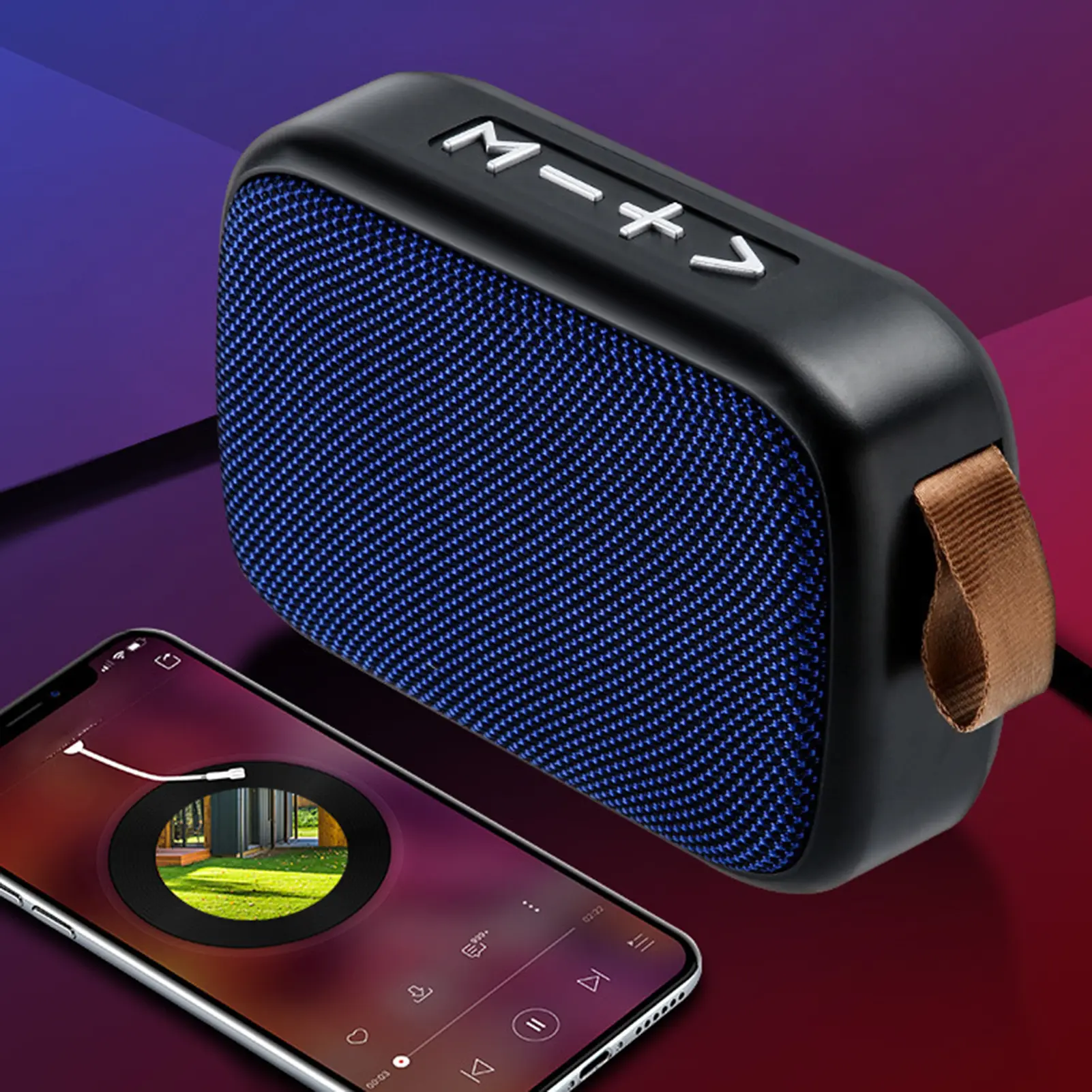 Akihzfe - Loa không dây di động Mini G2 6D Bass Bluetooth-compatible 4.2, với giắc cắm thẻ TF USB, loa siêu trầm trong nhà và ngoài trời