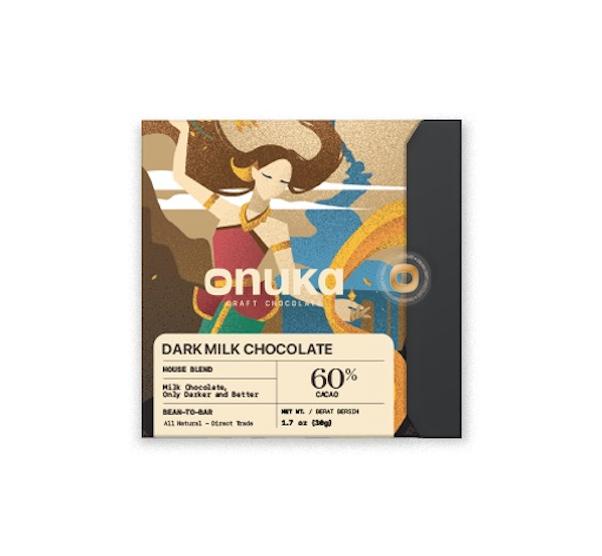 Onuka 60% Dark Milk Chocolate Bar / Coklat Asli Rendah Gula 1