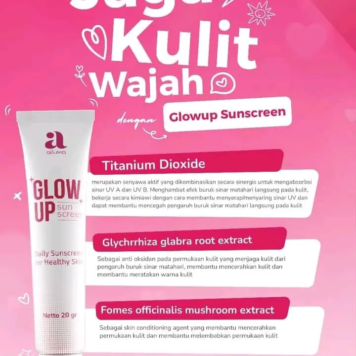 Alluvia Sunscreen Glow Up original Wajah
