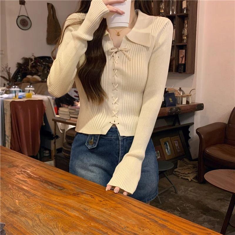 Product Introduction of Áo Len Dệt Kim, Dài Tay, Cổ Polo, Hàng Mới Về Mùa Thu 2024, Áo Len Mặc Trong, Ngắn Và Nhỏ, Có Thể Mặc Bên Trong Áo Len, Dành Cho Nữ, Thích Hợp Cho Mùa Thu Và Mùa Đông 25