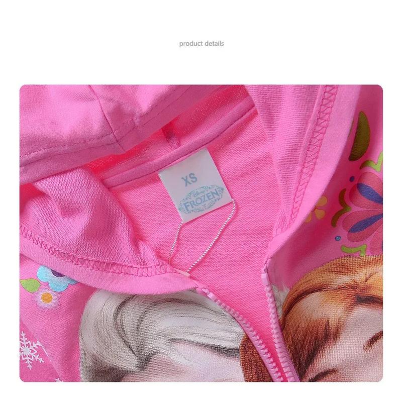 Product Introduction of Spring Autumn Kids Girls Cartoon Frozen Elsa Anna Jacket Coats Clothes Children Cotton Hooded Coat Tops Little Girls Clothing 9
