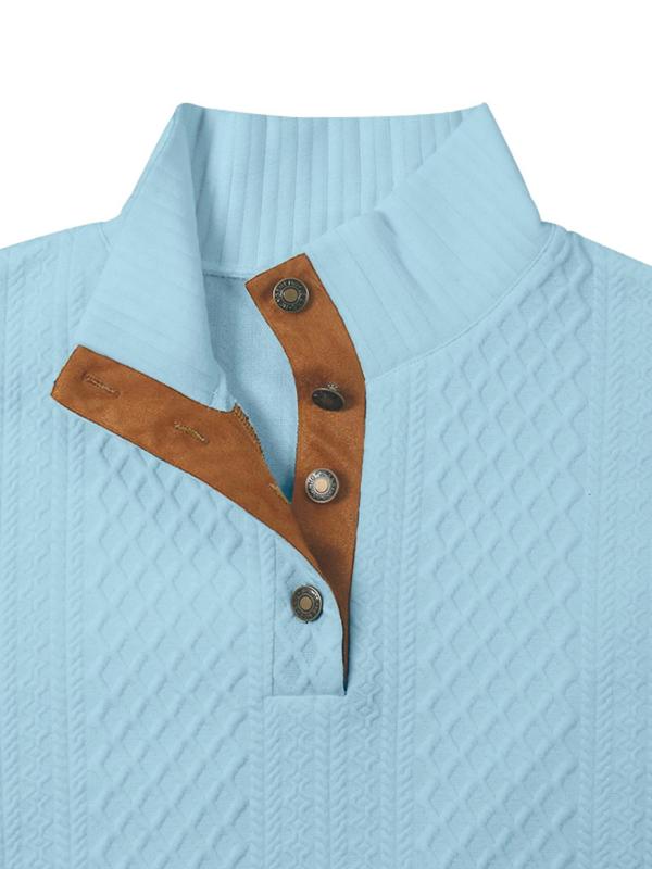 Men's Regular Fit Patched Button Front Cardigan, Casual Long Sleeve Stand Collar Knitwear for Spring & Fall, Fashion Men's Knit Clothing for Daily Wear 3