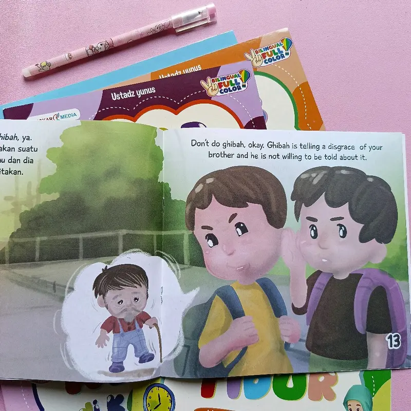 Paket 6 Buku Seri Adab Bilingual Adab Makan Tidur Sekolah Berbicara - Lingkar Media Anak Books 1
