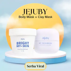 BUNDLING MASKER Jejuby Body Gluta Rice Milk Mask & Face Gluta Rice Clay Mask