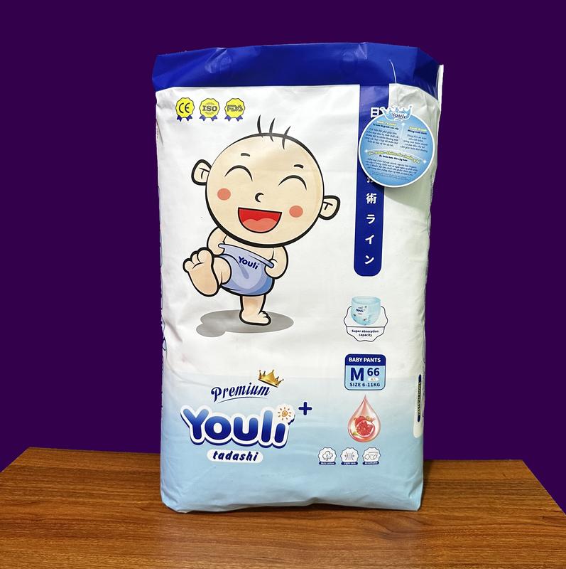 k quà]Tã Bỉm Youli Tý Quậy, Công Nghệ Hạt Sap Và Mặt Bông Cho Bé, Mỏng, Mềm, Thoáng Mát, Thấm Hút Tốt,Size Dán M66 Quần M66/L60/XL54/XXL50/3XL46 tả